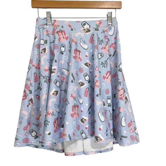 Paolas Pixels Adventurer Camping Dungeons and Dragons Skater Skirt Nerdcore M - Picture 2 of 7
